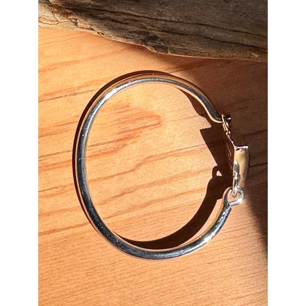 Sterling Silver Triangle Bangle Hinged Bracelet With Malachite Sugilite Inlay - Picture 7 of 8